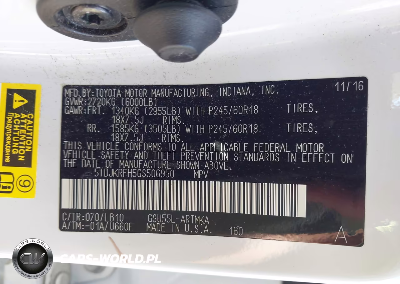 2016 Toyota Highlander Xle V6 VIN:5TDJKRFH5GS506950 - 9