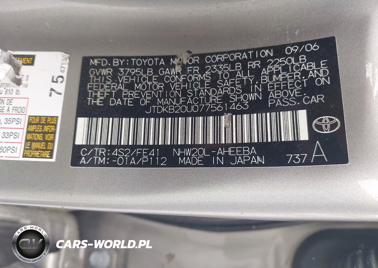 2007 Toyota Prius VIN:JTDKB20U077561463 - 9