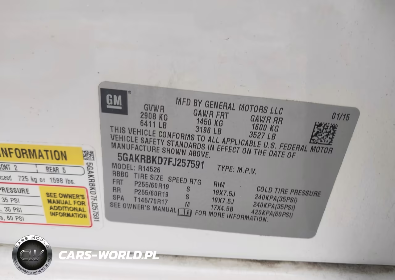 2015 Buick Enclave Leather VIN:5GAKRBKD7FJ257591 - 9