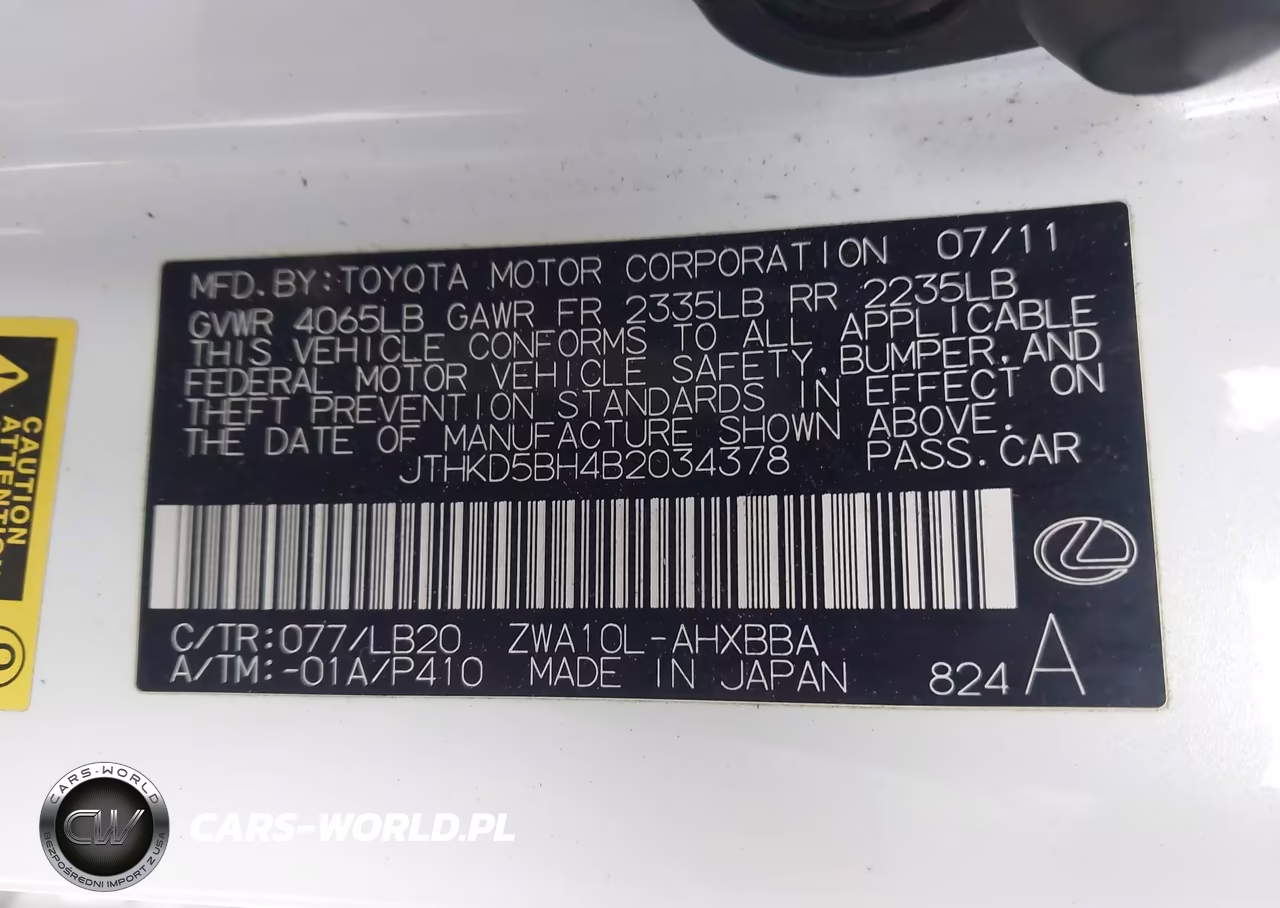 2011 Lexus Ct 200H Premium VIN:JTHKD5BH4B2034378 - 9