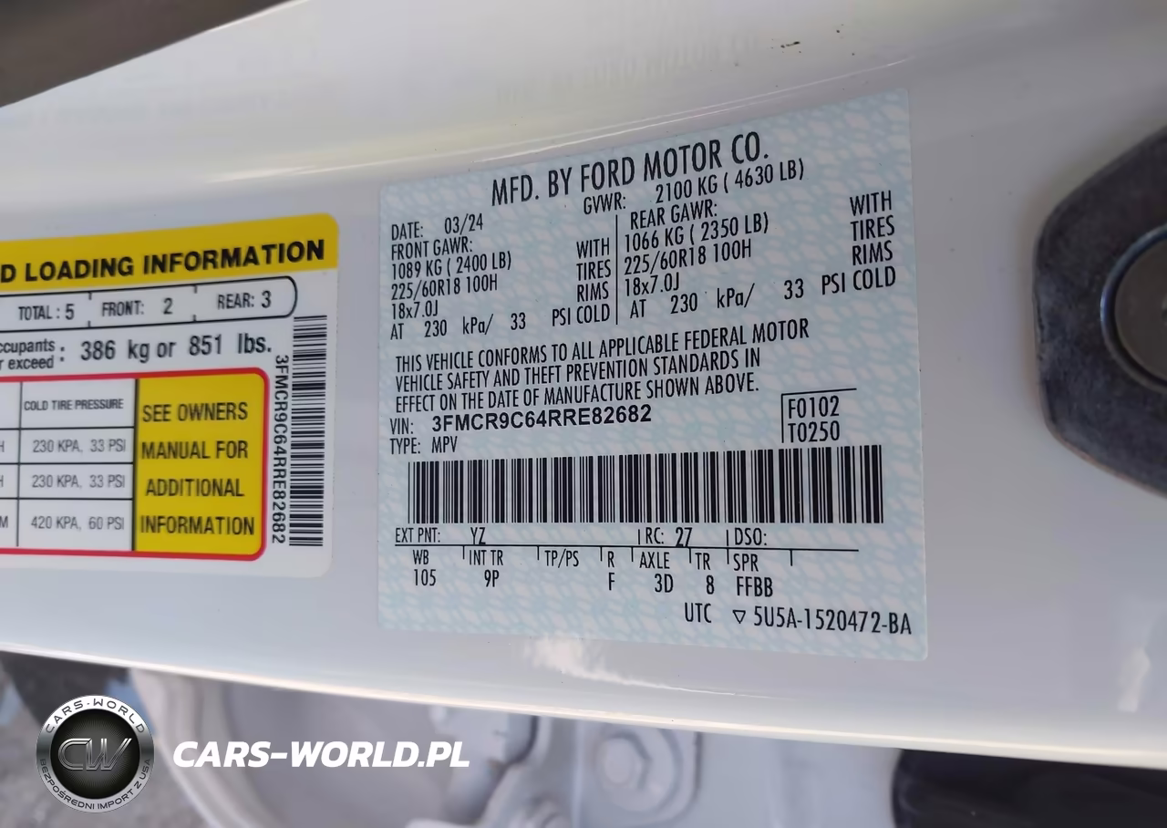 2024 Ford Bronco Sport Outer Banks VIN:3FMCR9C64RRE82682 - 9