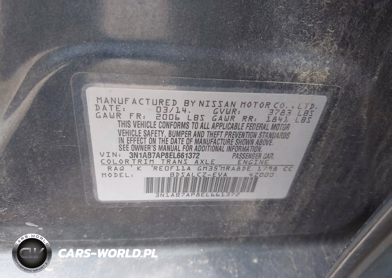 2014 Nissan Sentra S VIN:3N1AB7AP8EL661372 - 9