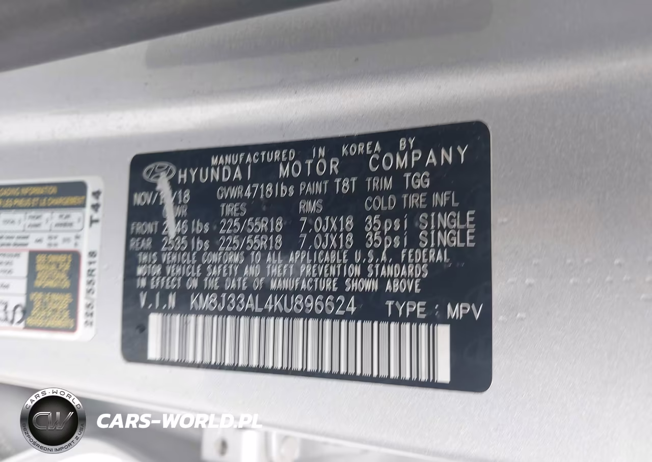 2019 Hyundai Tucson Sel VIN:KM8J33AL4KU896624 - 9