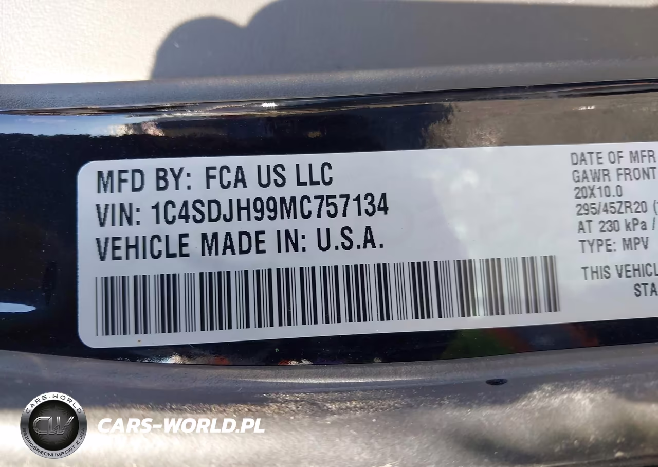 2021 Dodge Durango Srt Hellcat Awd VIN:1C4SDJH99MC757134 - 9