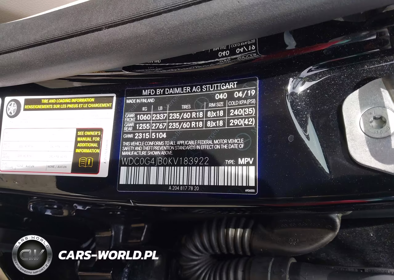 2019 Mercedes-Benz Glc 300 VIN:WDC0G4JB0KV183922 - 9