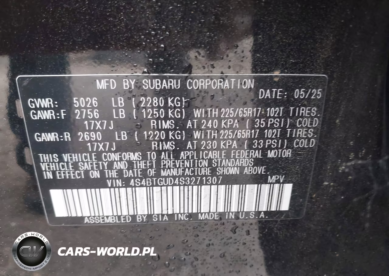2025 Subaru Outback Wilderness VIN:4S4BTGUD4S3271307 - 9