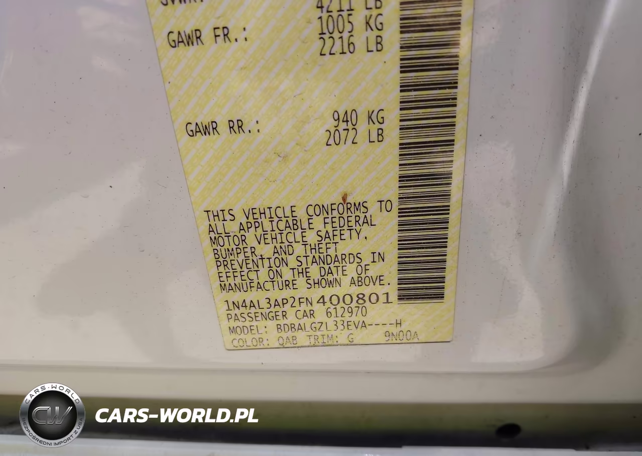 2015 Nissan Altima 2.5 S VIN:1N4AL3AP2FN400801 - 8