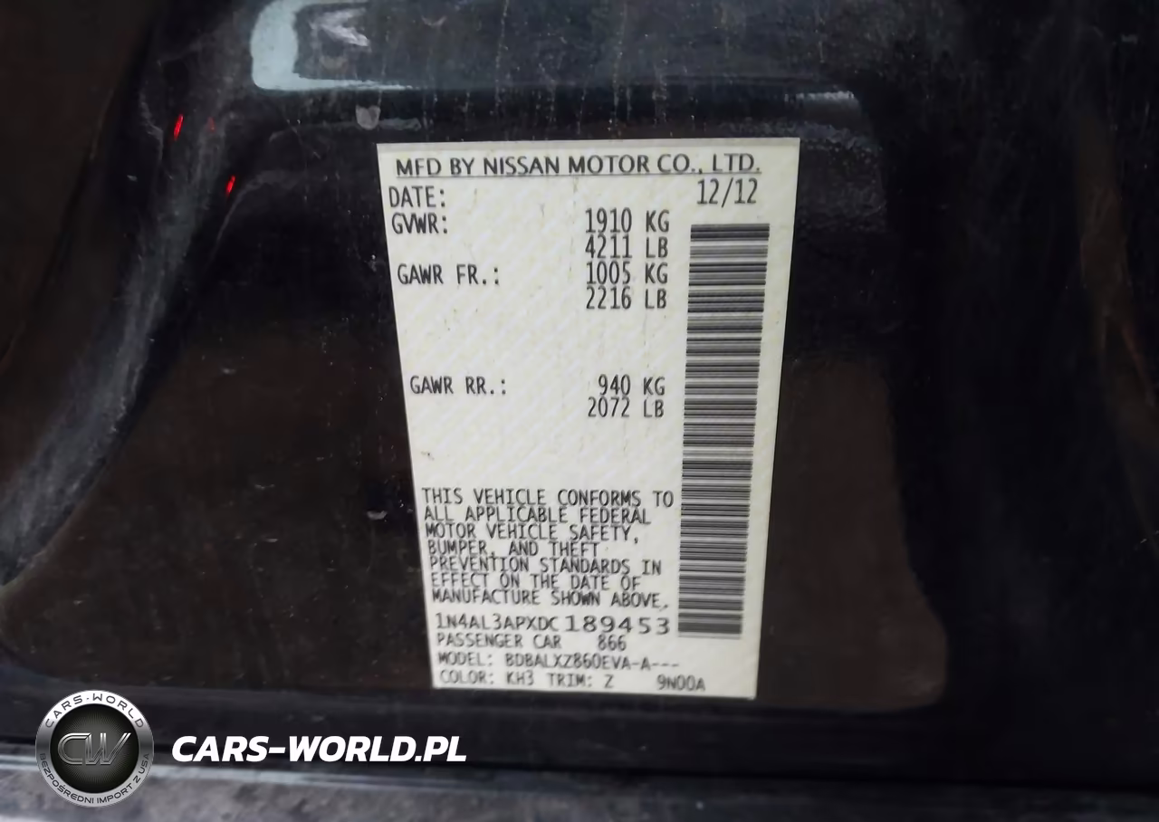 2013 Nissan Altima 2.5 Sl VIN:1N4AL3APXDC189453 - 9