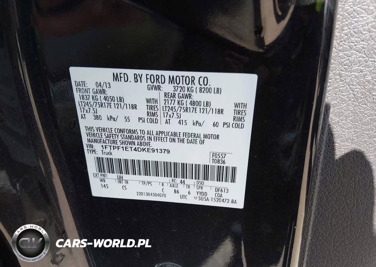 2013 Ford F-150 Xl W-Hd Payload Pkg-Xlt W-Hd Payload Pkg VIN:1FTPF1ET4DKE91379 - 9