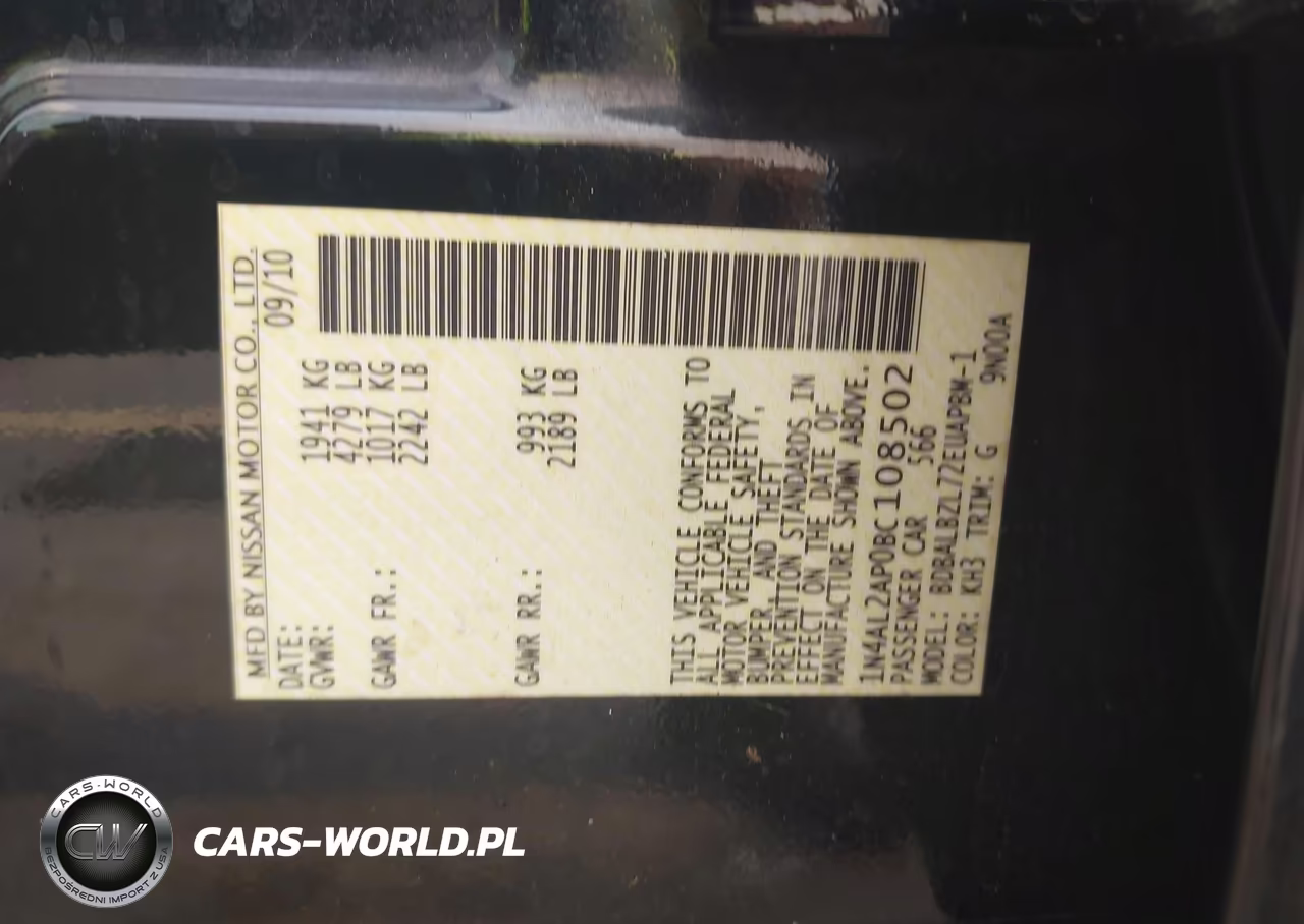 2011 Nissan Altima 2.5 S VIN:1N4AL2AP0BC108502 - 9