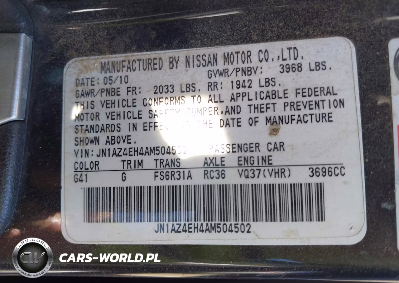 2010 Nissan 370Z Touring VIN:JN1AZ4EH4AM504502 - 9