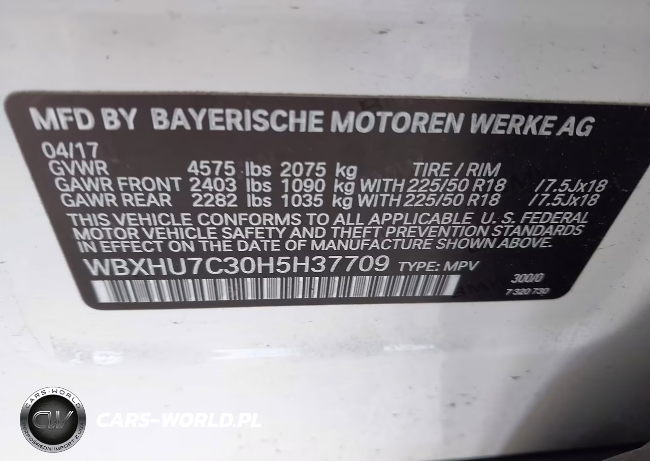 2017 BMW X1 Sdrive28I VIN:WBXHU7C30H5H37709 - 9