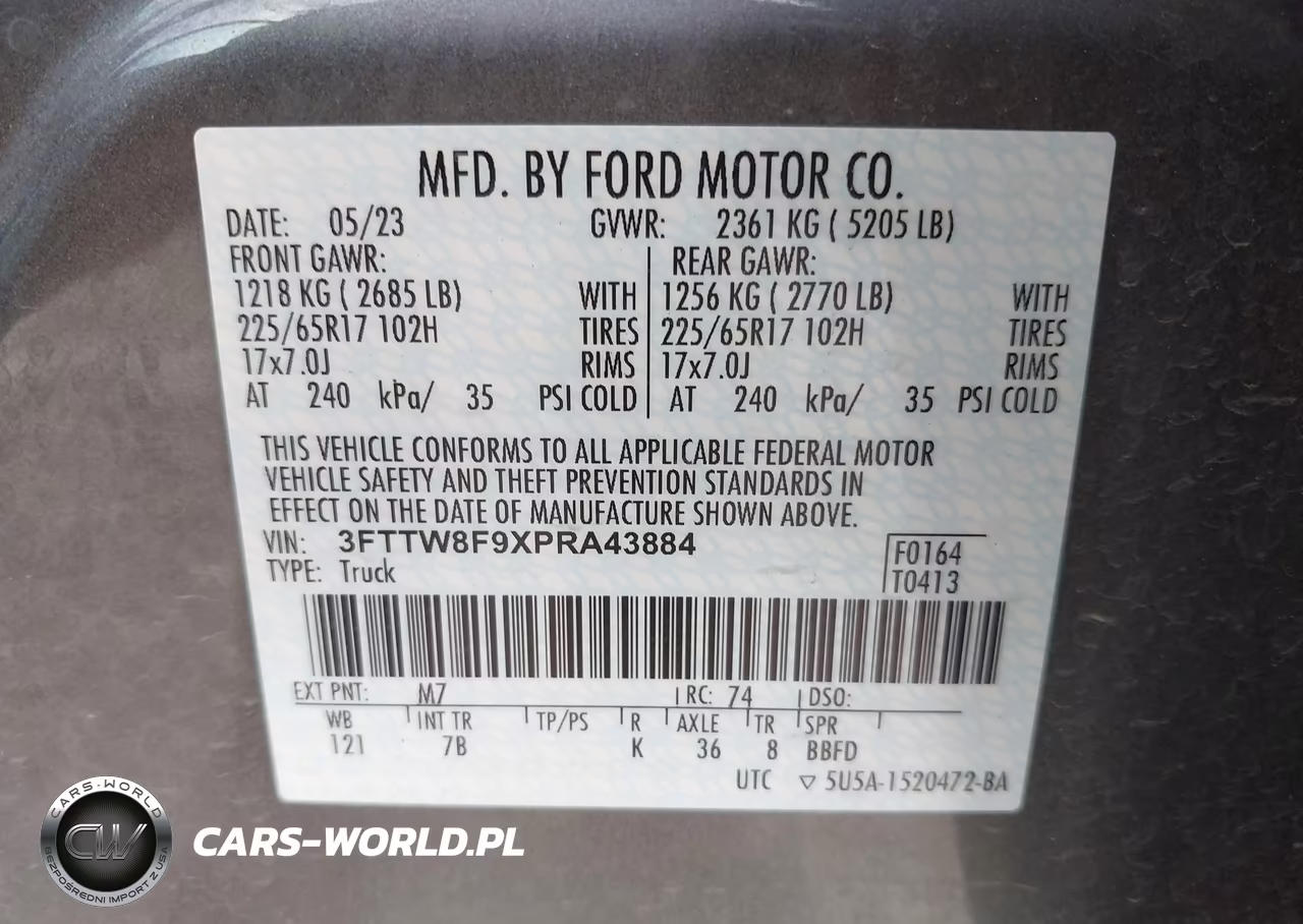 2023 Ford Maverick Xlt VIN:3FTTW8F9XPRA43884 - 9