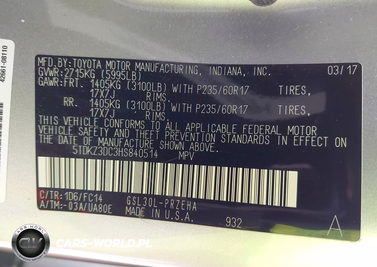 2017 Toyota Sienna Le 8 Passenger VIN:5TDKZ3DC3HS840514 - 9