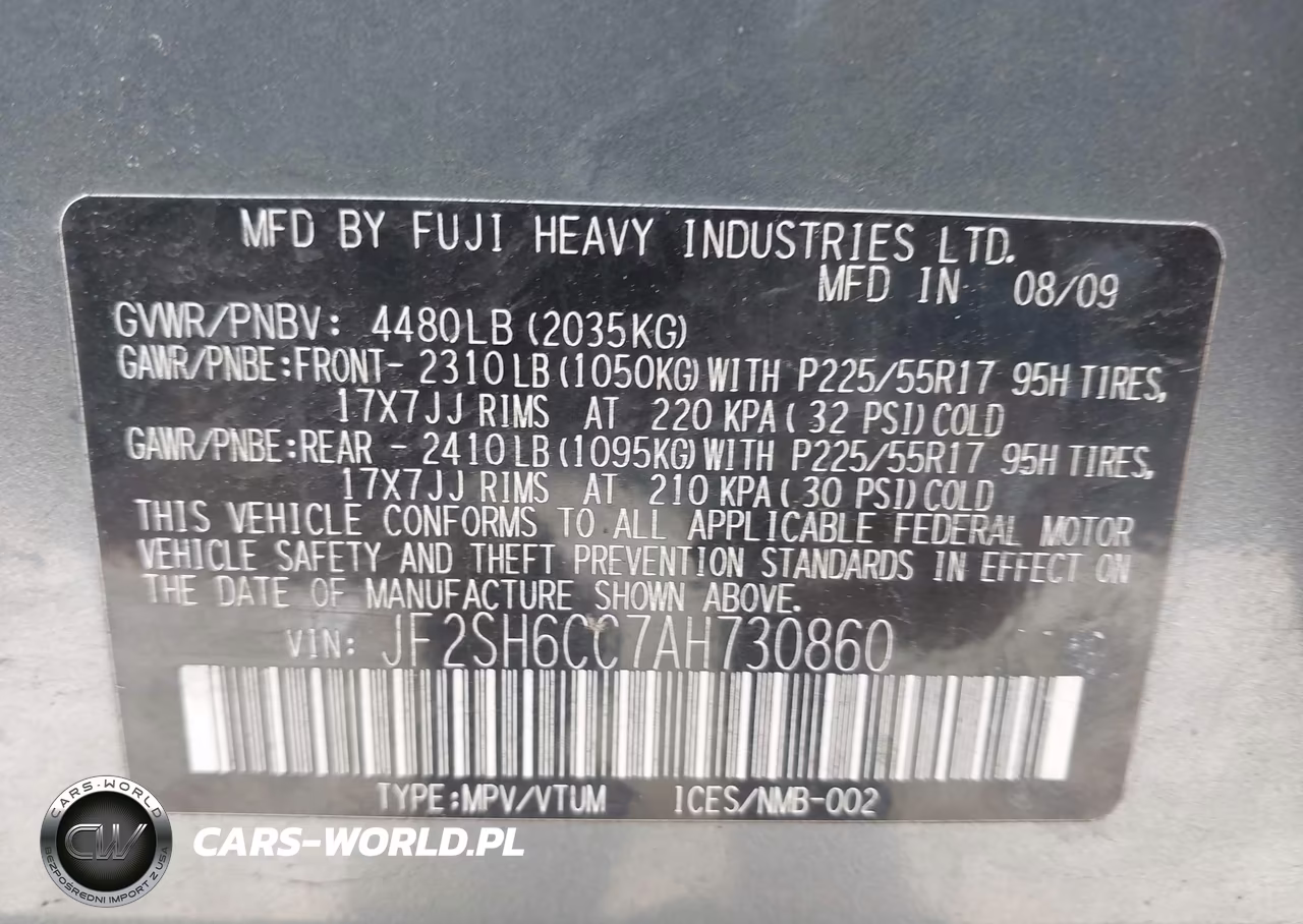 2010 Subaru Forester 2.5X Premium VIN:JF2SH6CC7AH730860 - 9