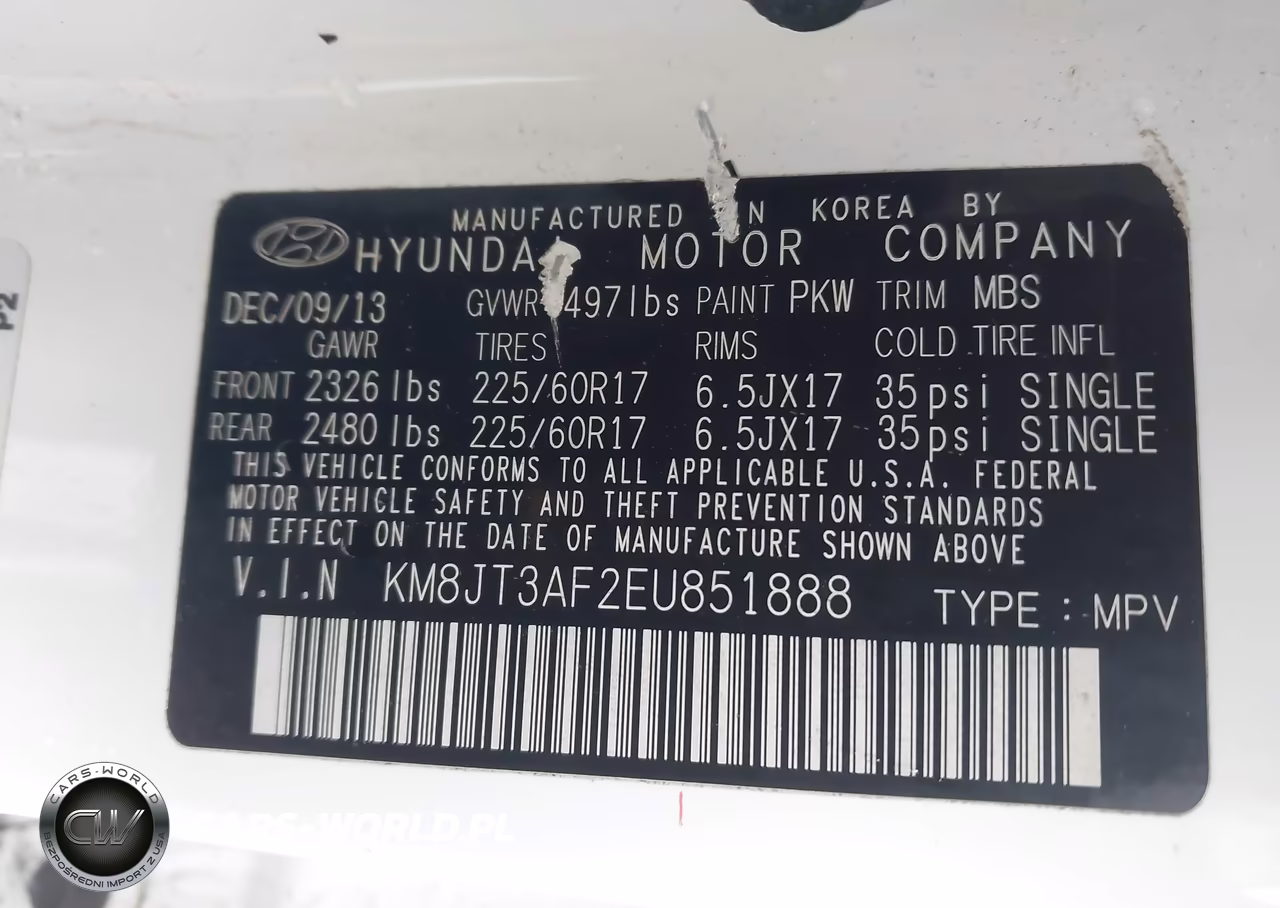 2014 Hyundai Tucson Gls VIN:KM8JT3AF2EU851888 - 9