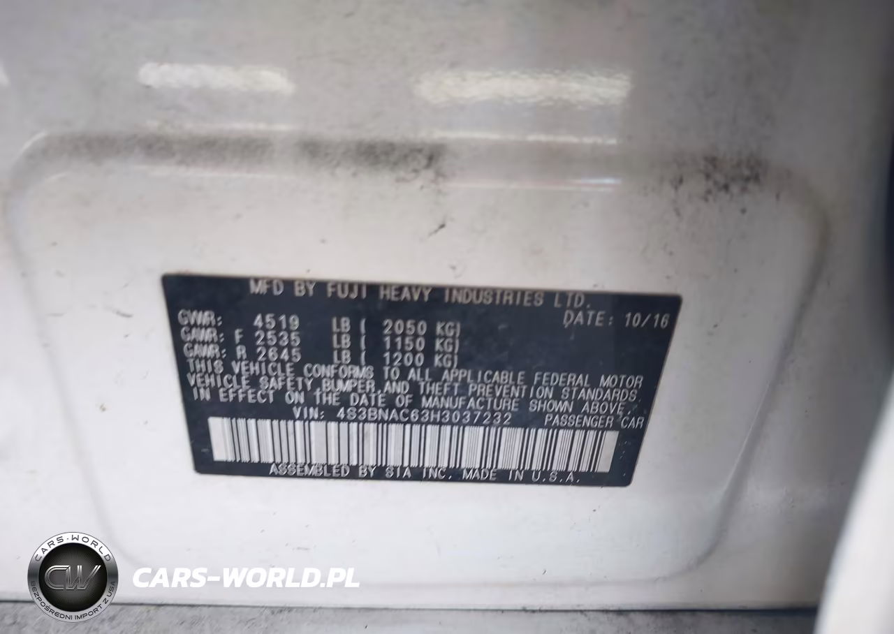 2017 Subaru Legacy 2.5I Premium VIN:4S3BNAC63H3037232 - 9