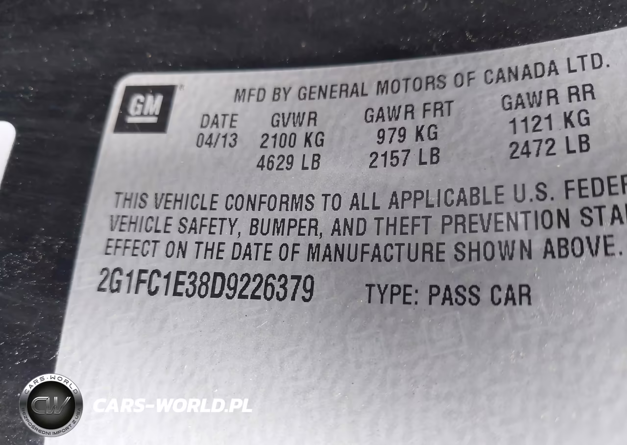 2013 Chevrolet Camaro 2Lt VIN:2G1FC1E38D9226379 - 9