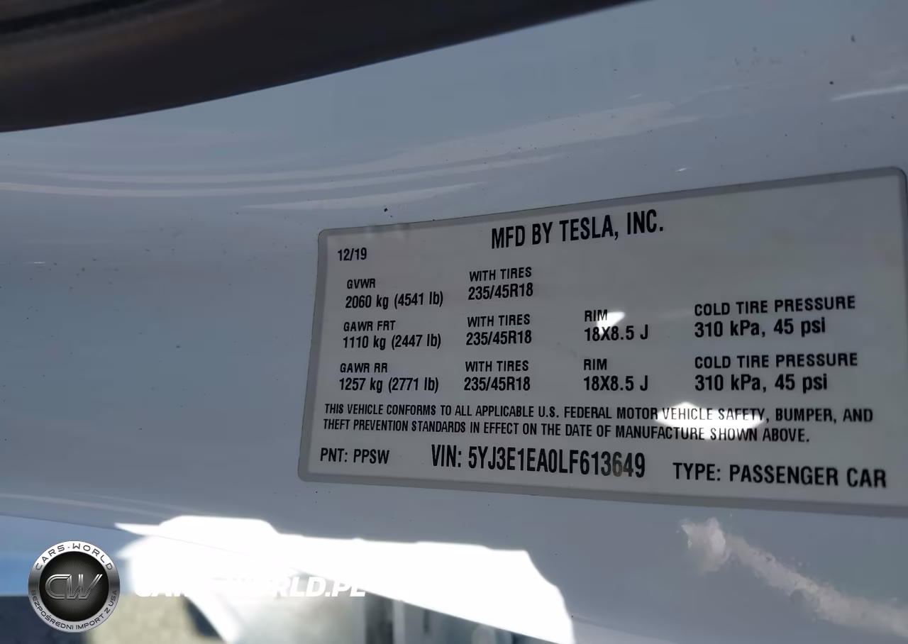 2020 Tesla Model 3 Standard Range Plus Rear-Wheel Drive-Standard Range Rear-Wheel Drive VIN:5YJ3E1EA0LF613649 - 9
