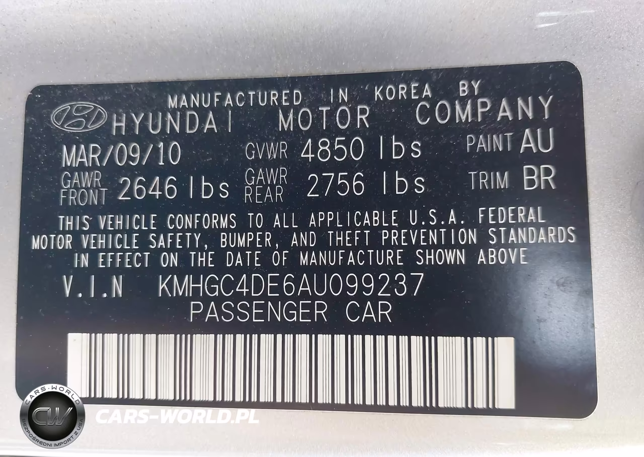 2010 Hyundai Genesis 3.8 VIN:KMHGC4DE6AU099237 - 9