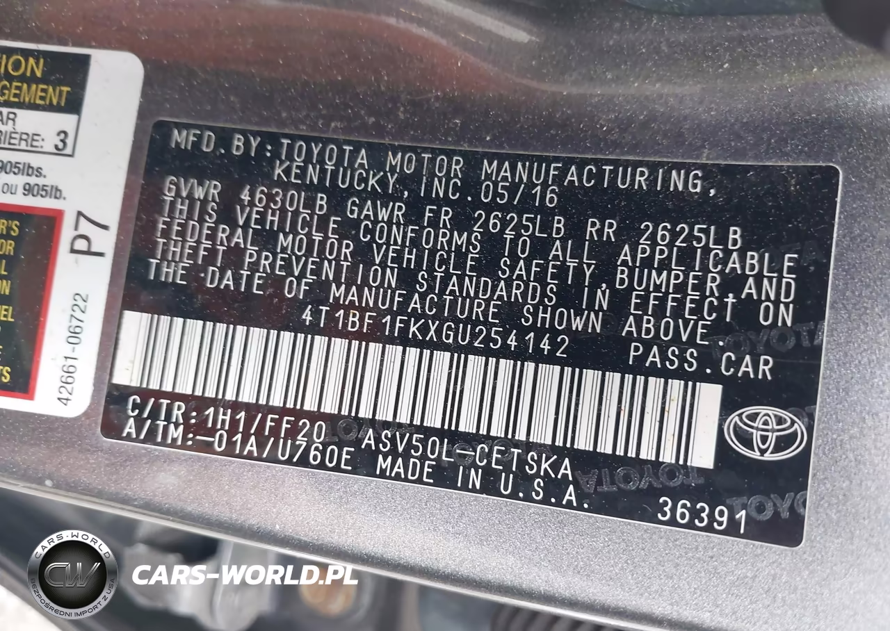 2016 Toyota Camry Se VIN:4T1BF1FKXGU254142 - 9
