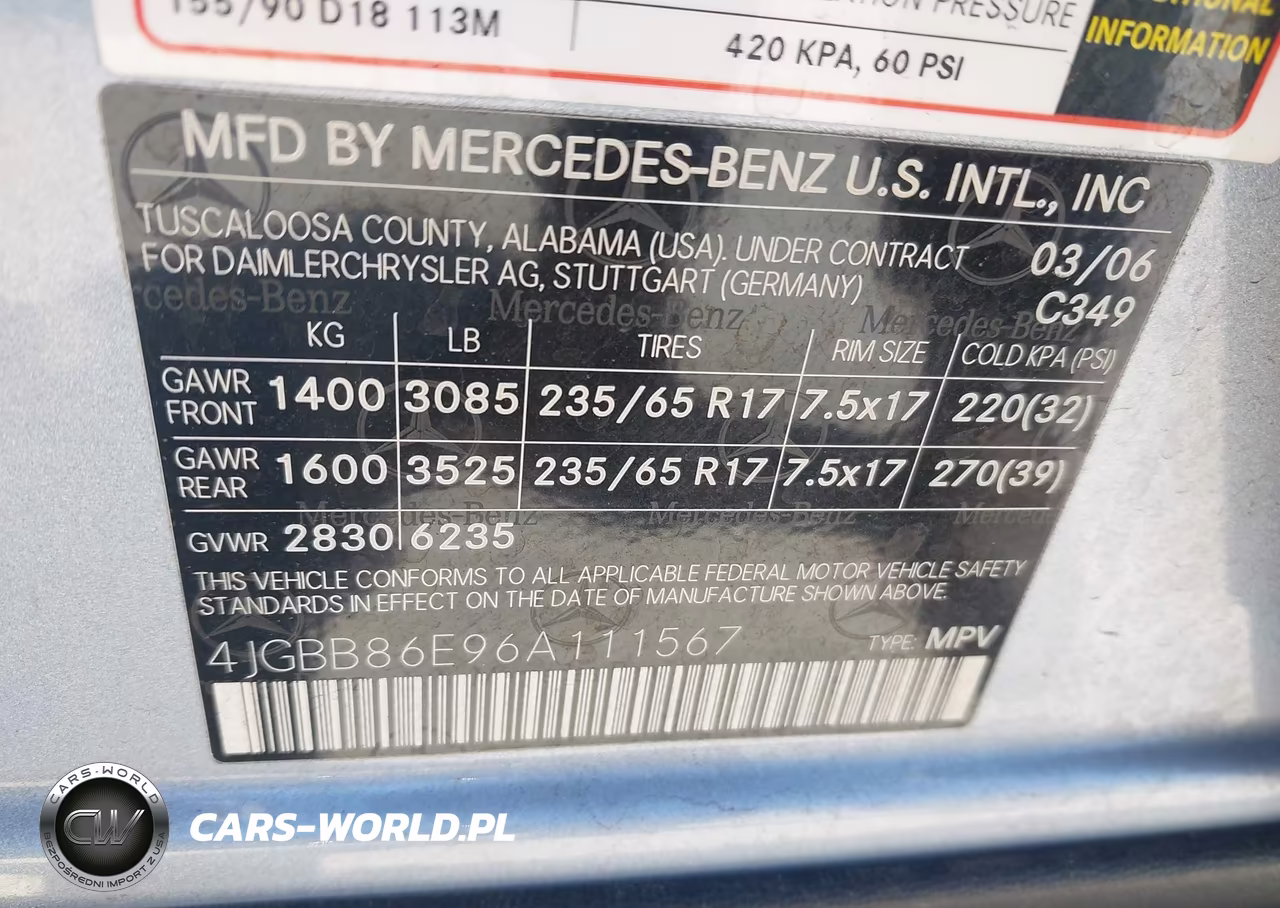 2006 Mercedes-Benz Ml 350 4Matic VIN:4JGBB86E96A111567 - 9