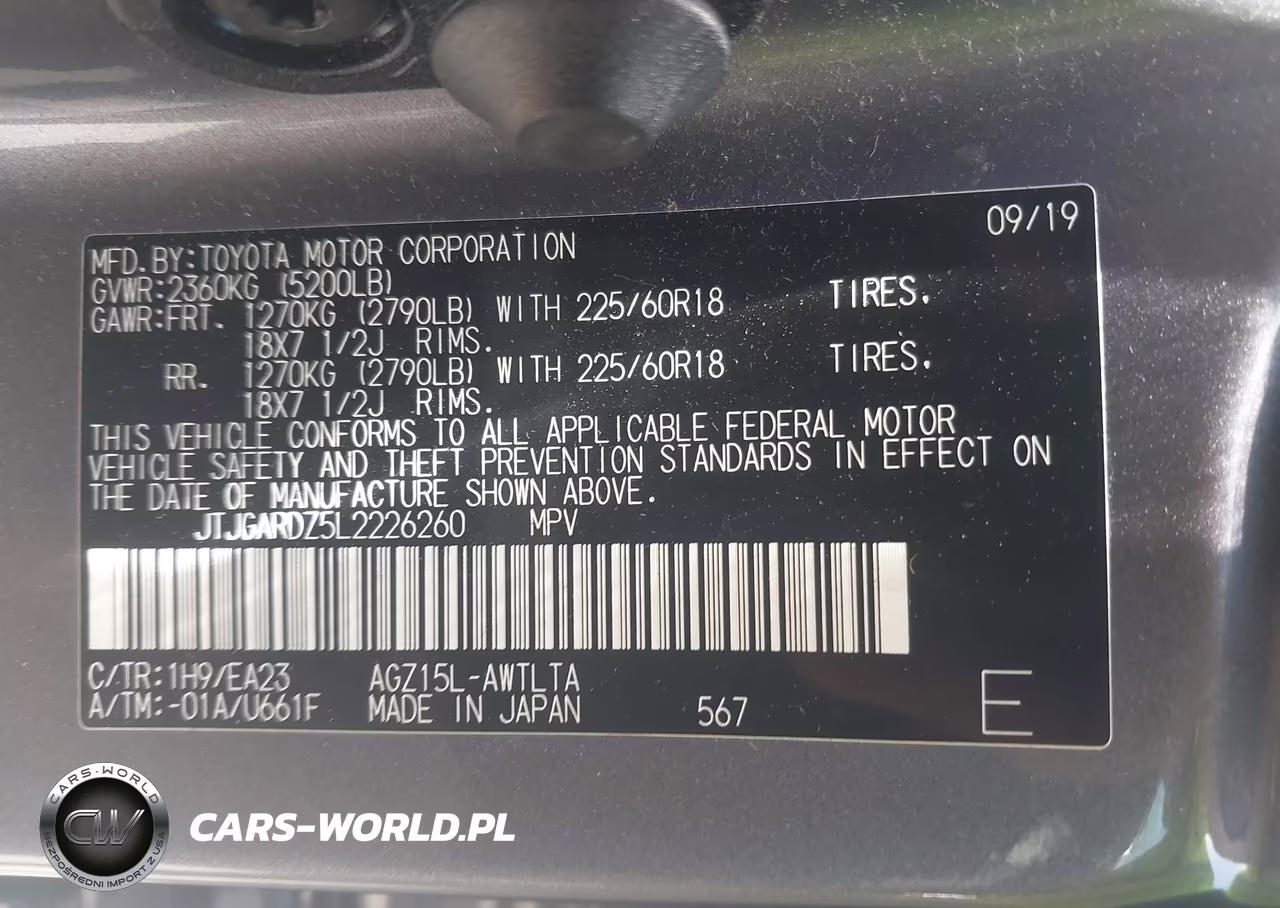 2020 Lexus Nx 300 VIN:JTJGARDZ5L2226260 - 9