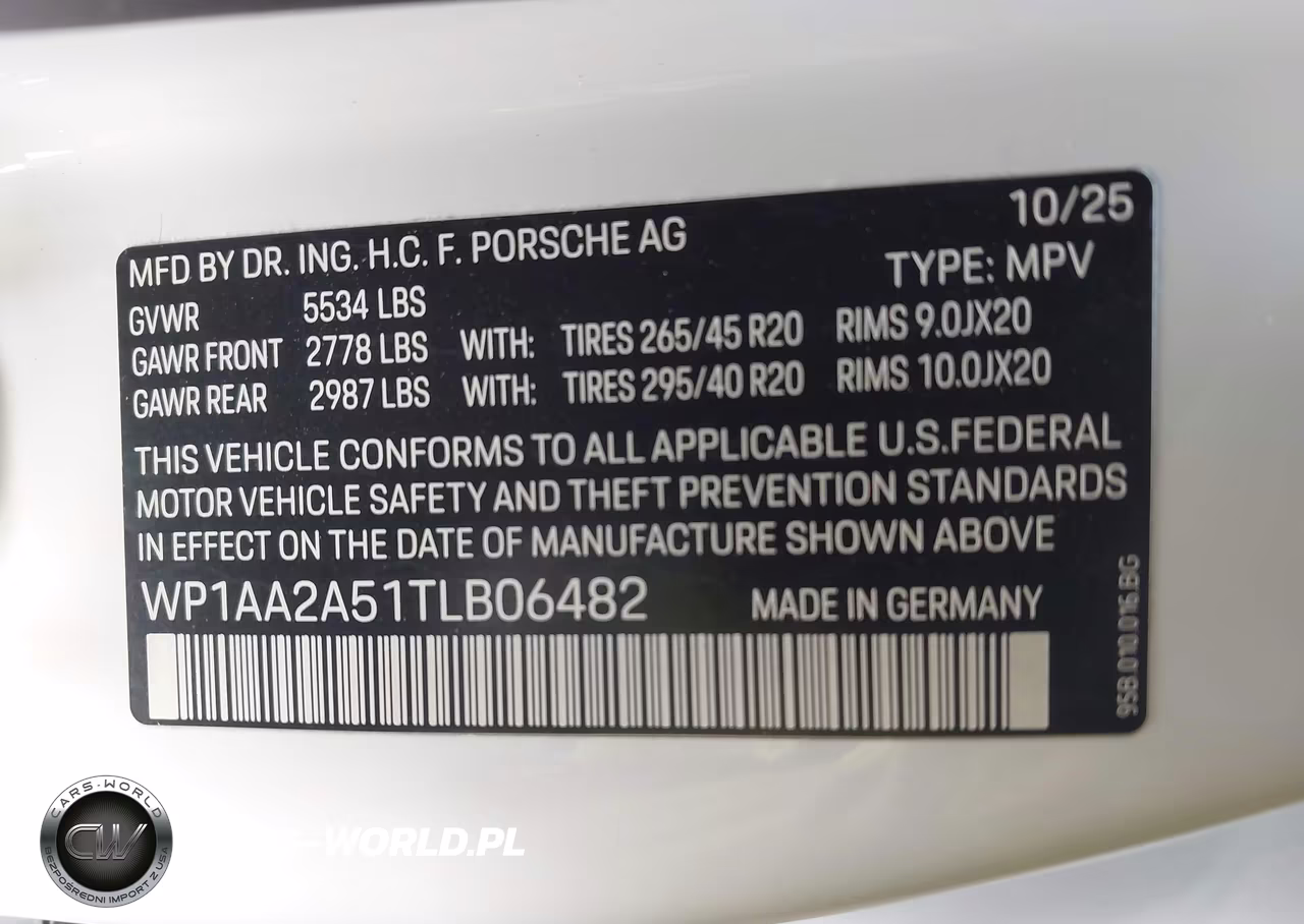 2026 Porsche Macan T VIN:WP1AA2A51TLB06482 - 9