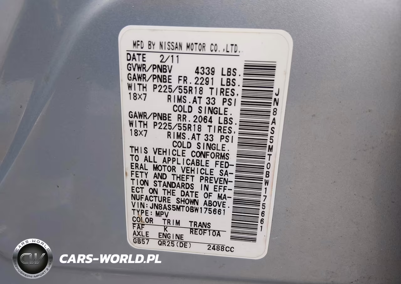 2011 Nissan Rogue VIN:JN8A55MT0BW175661 - 9