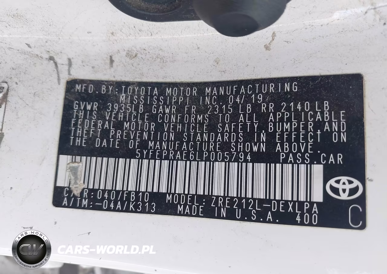 2020 Toyota Corolla Le VIN:5YFEPRAE6LP005794 - 9