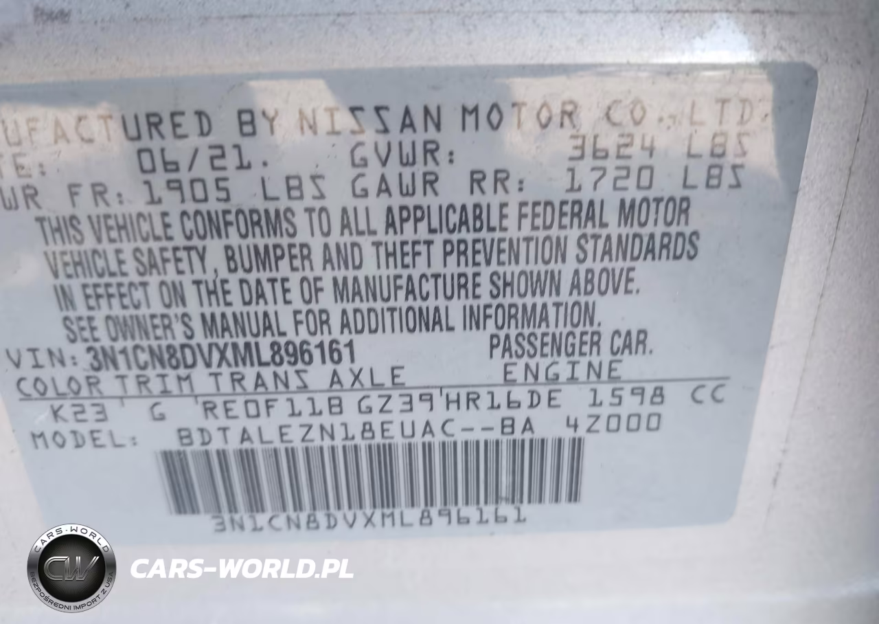 2021 Nissan Versa S Xtronic Cvt VIN:3N1CN8DVXML896161 - 9