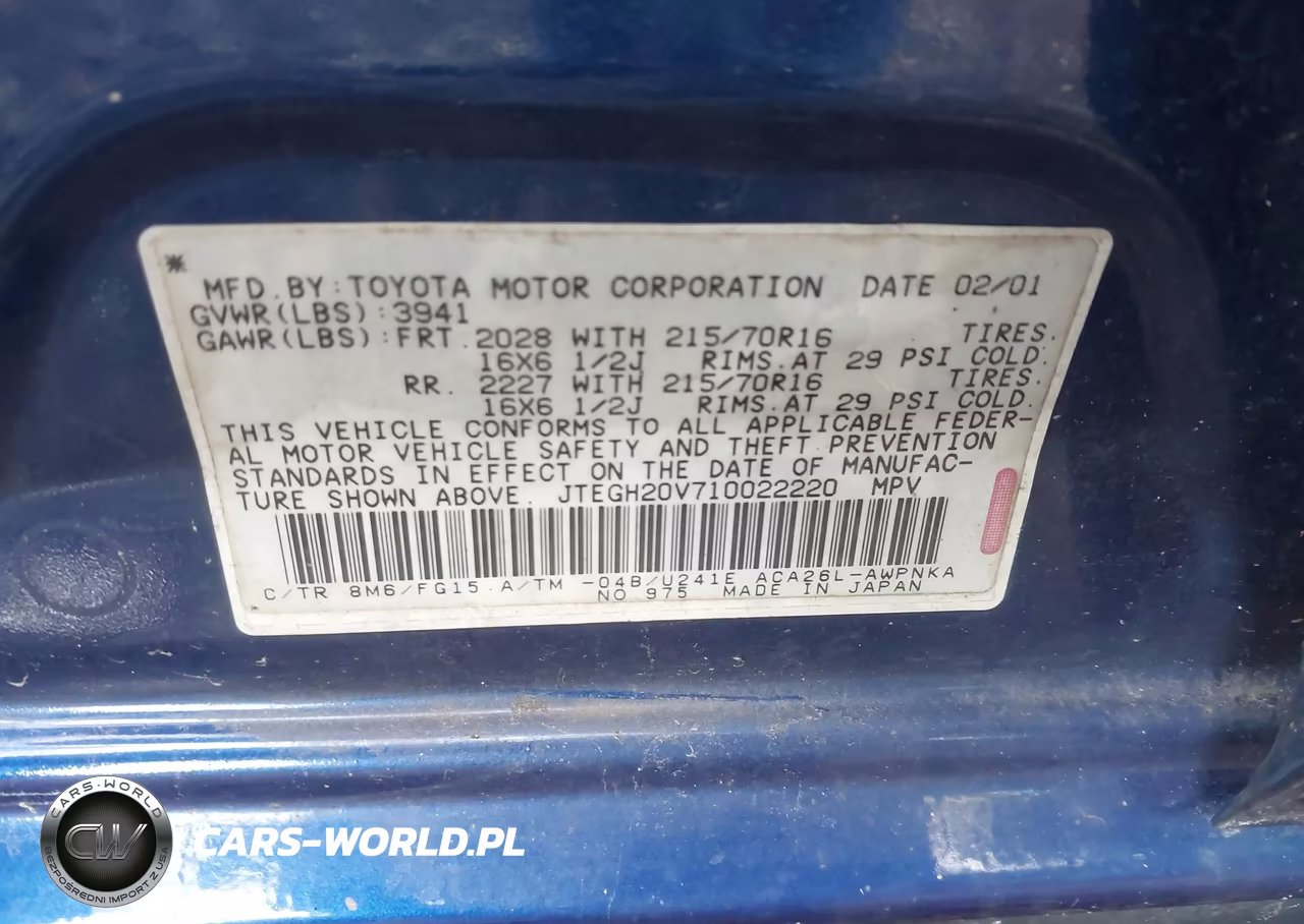2001 Toyota Rav4 VIN:JTEGH20V710022220 - 9