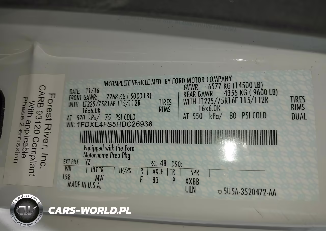 2017 Ford E-450 Cutaway VIN:1FDXE4FS5HDC26938 - 9