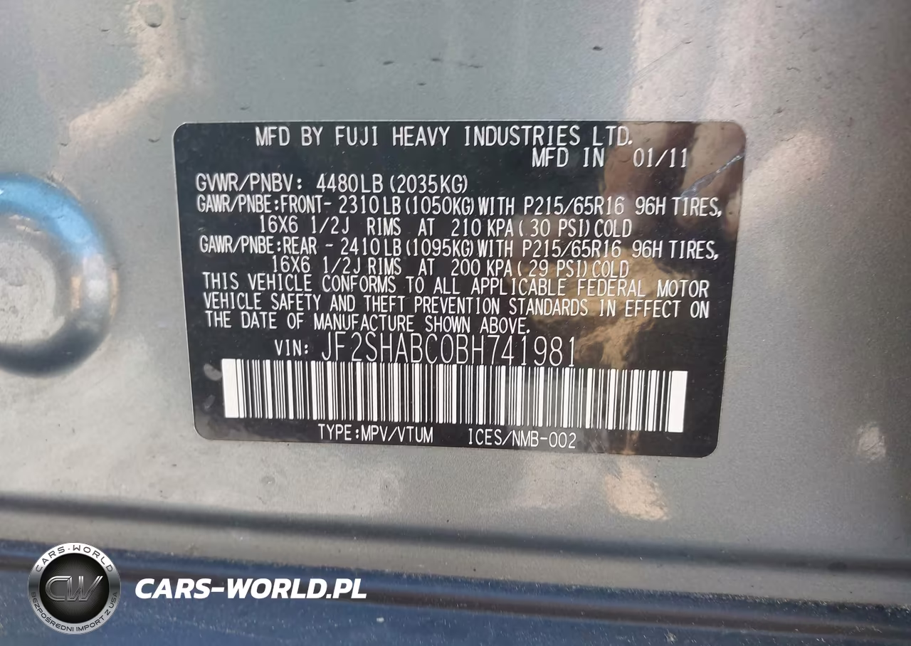 2011 Subaru Forester 2.5X VIN:JF2SHABC0BH741981 - 9
