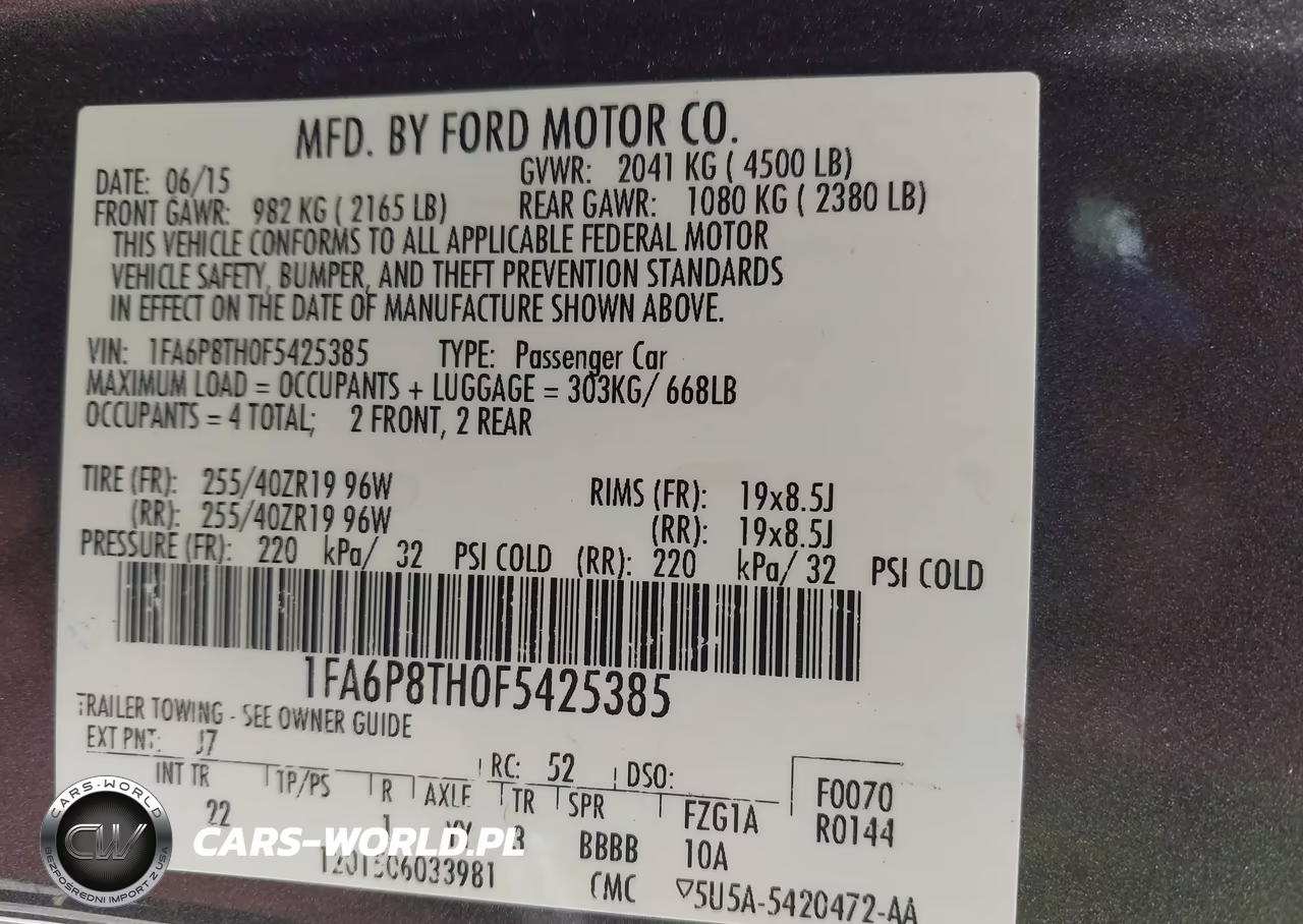 2015 Ford Mustang Ecoboost VIN:1FA6P8TH0F5425385 - 9