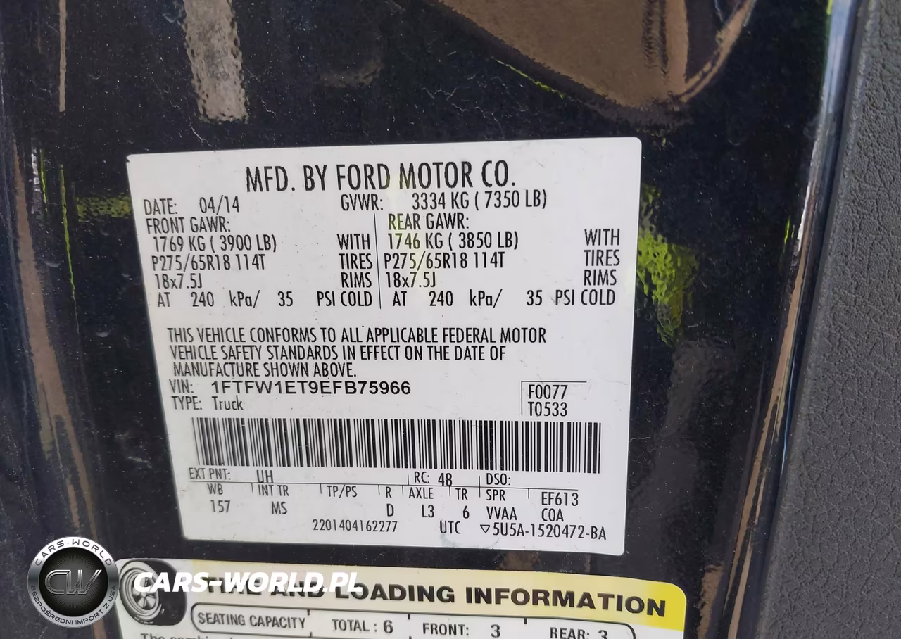 2014 Ford F-150 Xlt VIN:1FTFW1ET9EFB75966 - 9