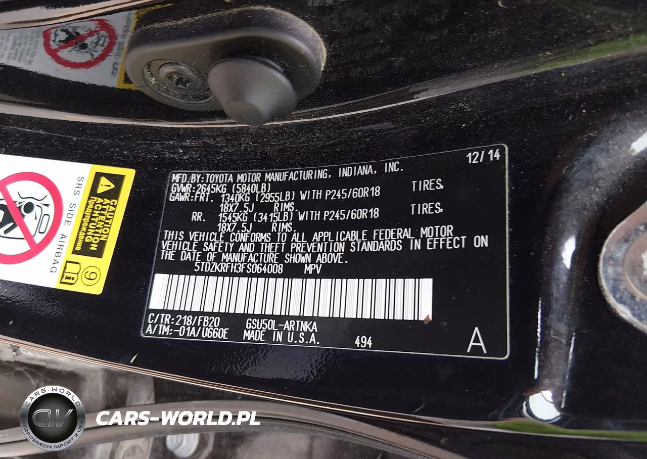 2015 Toyota Highlander Le V6 VIN:5TDZKRFH3FS064008 - 9