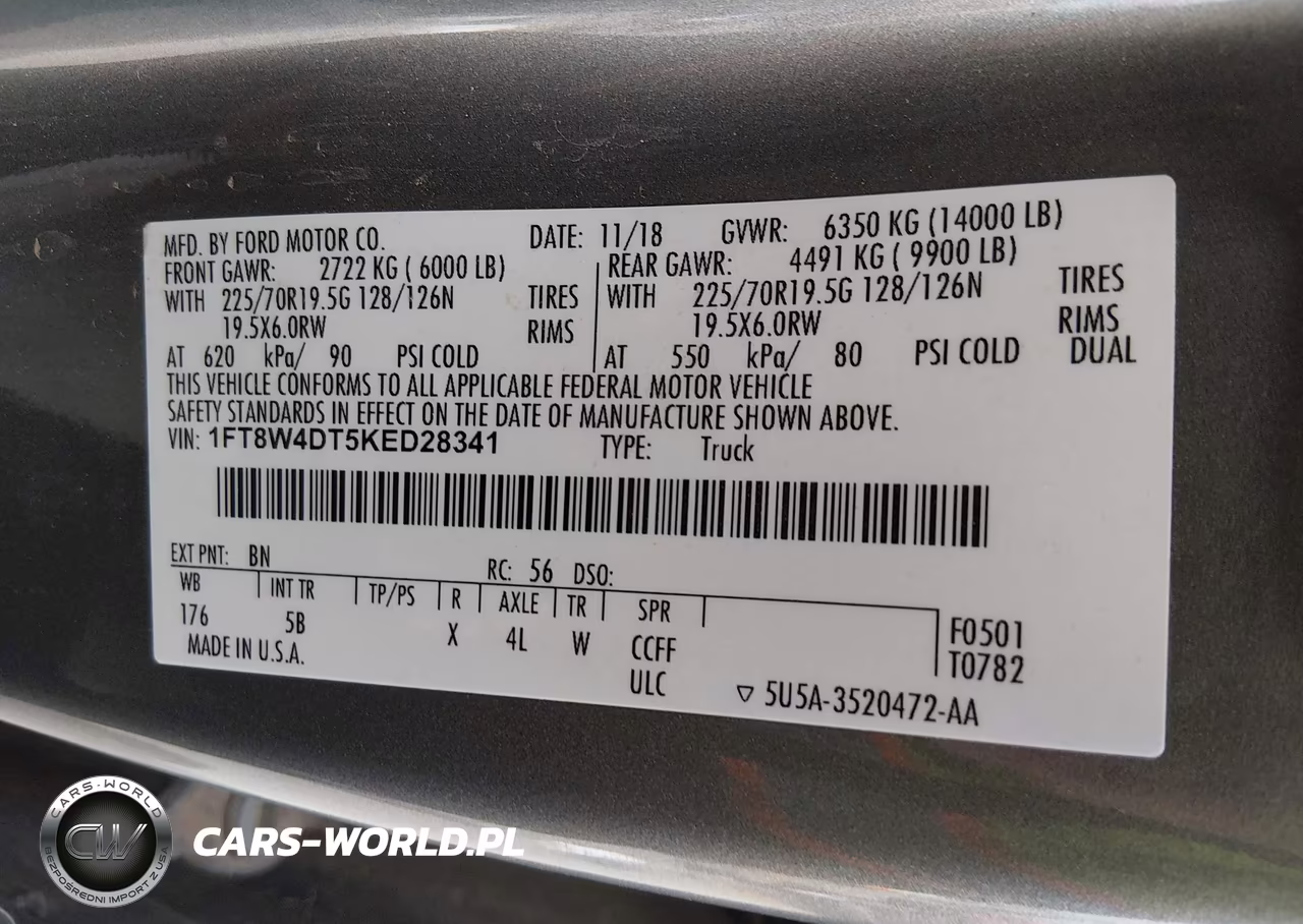 2019 Ford F-450 Lariat VIN:1FT8W4DT5KED28341 - 8