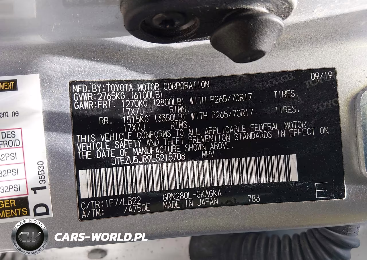 2020 Toyota 4Runner Sr5 Premium VIN:JTEZU5JR9L5215708 - 9