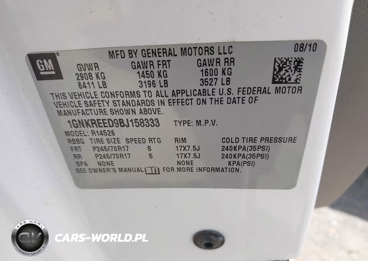 2011 Chevrolet Traverse Ls VIN:1GNKREED9BJ158333 - 9