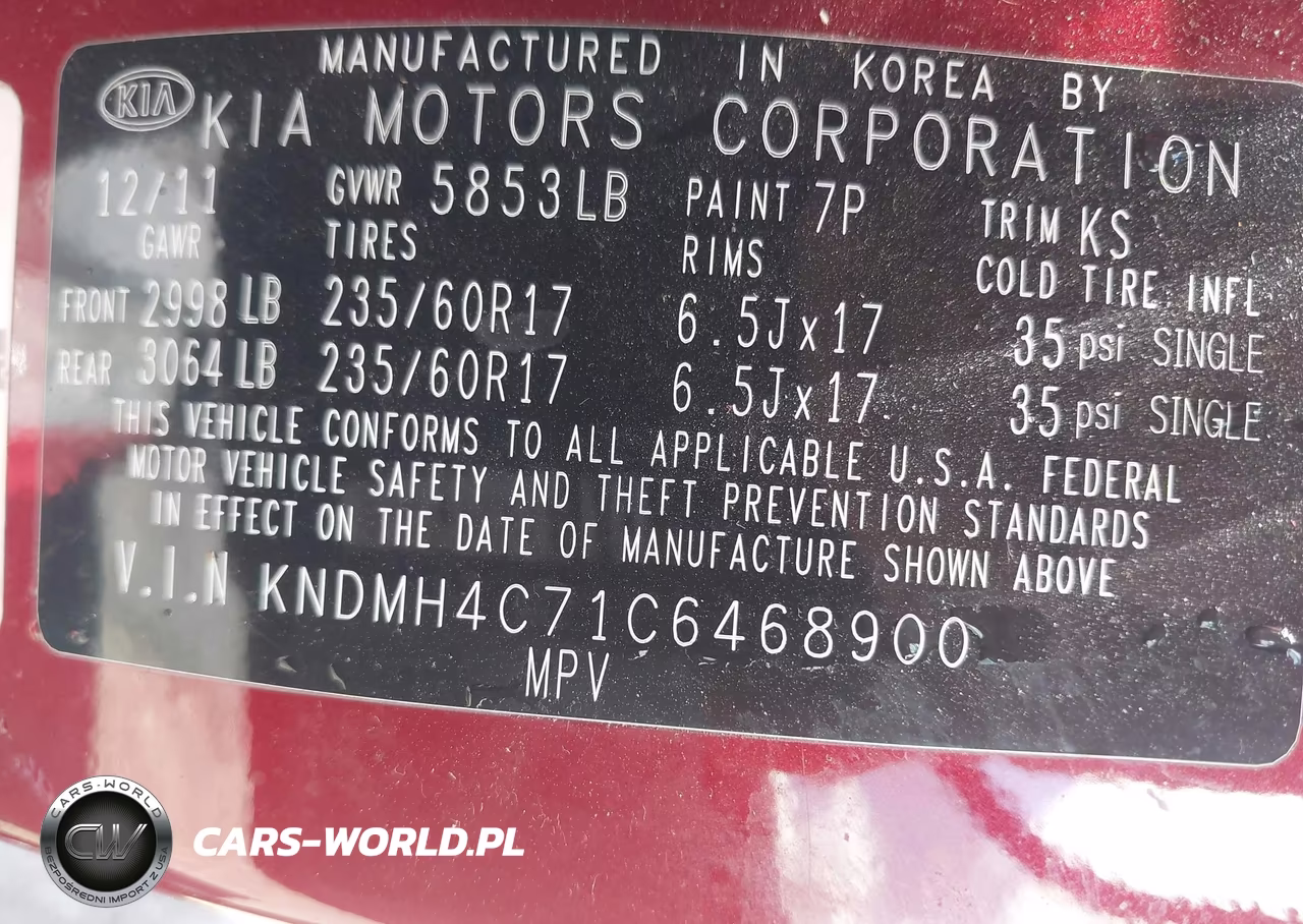 2012 Kia Sedona Ex VIN:KNDMH4C71C6468900 - 9