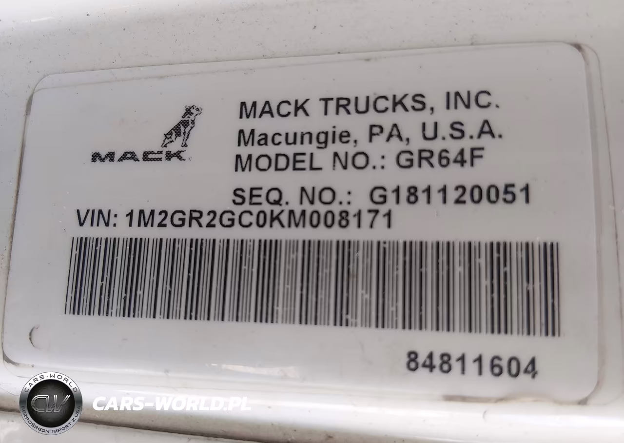 2019 Mack Granite VIN:1M2GR2GC0KM008171 - 8