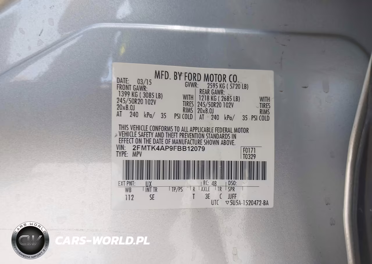 2015 Ford Edge Sport VIN:2FMTK4AP9FBB12079 - 9