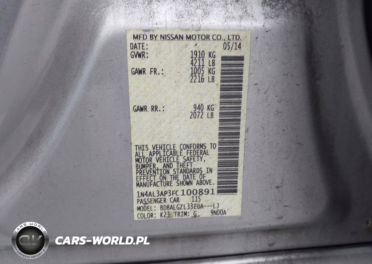 2015 Nissan Altima 2.5 S VIN:1N4AL3AP3FC100891 - 9