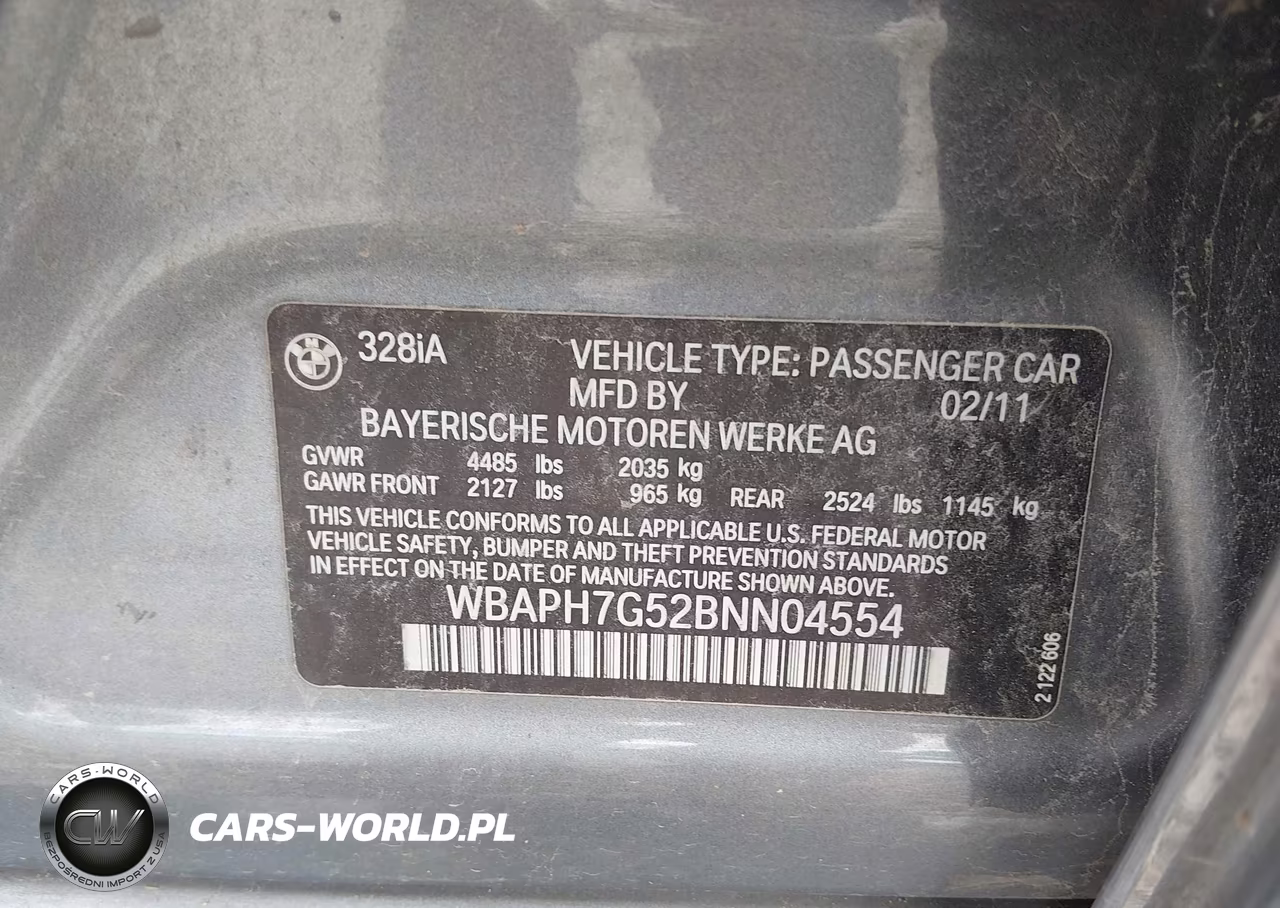 2011 BMW 328I VIN:WBAPH7G52BNN04554 - 9