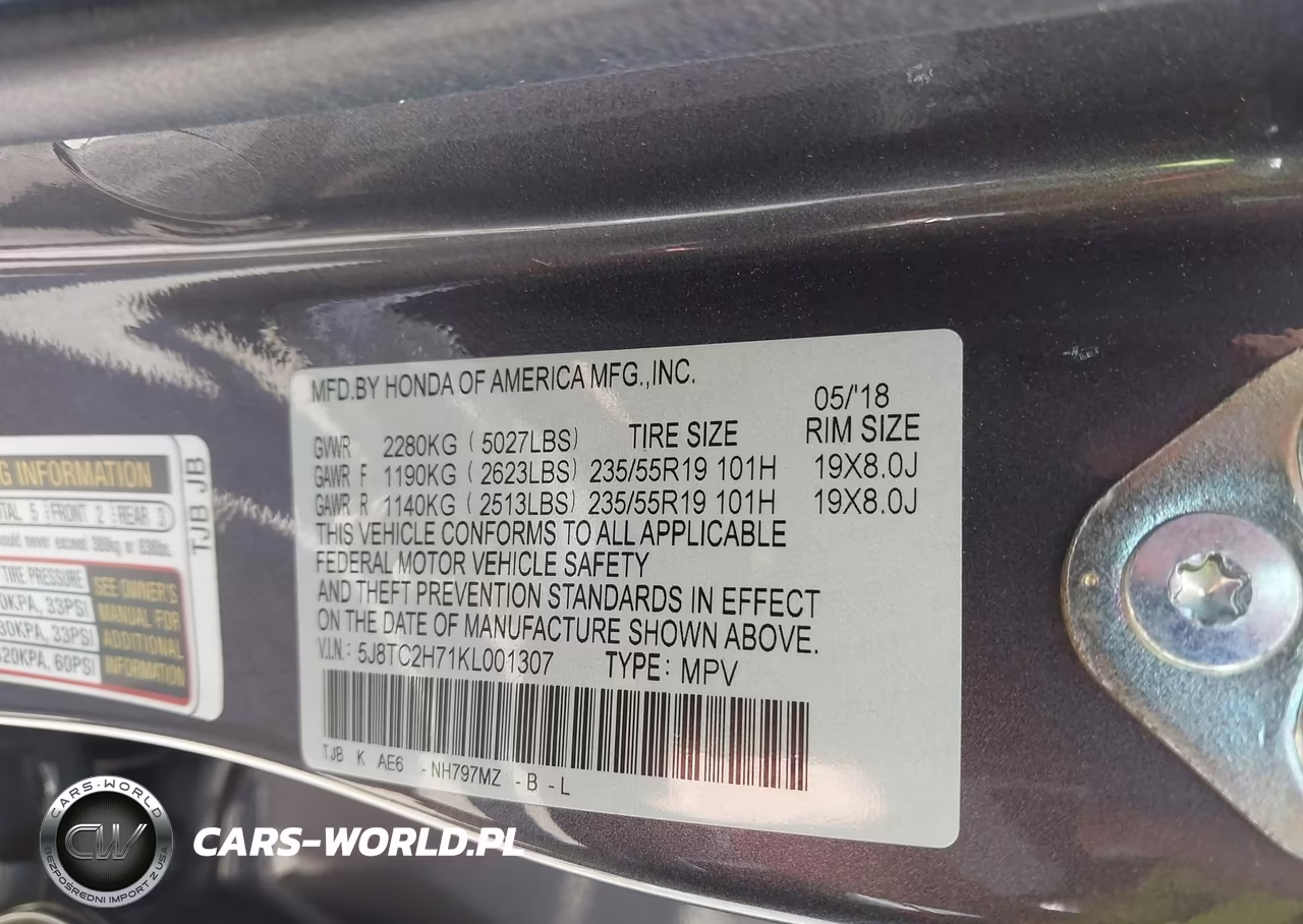2019 Acura Rdx Advance Package VIN:5J8TC2H71KL001307 - 9