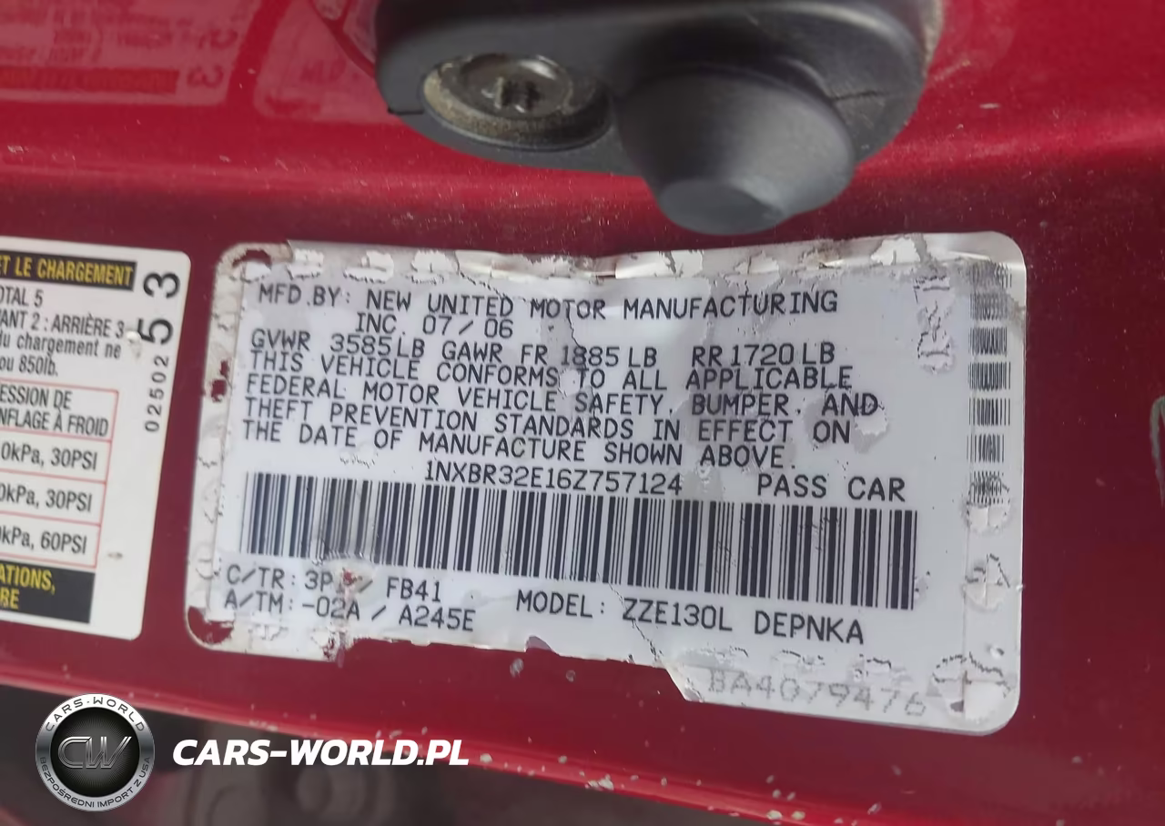 2006 Toyota Corolla Le VIN:1NXBR32E16Z757124 - 9