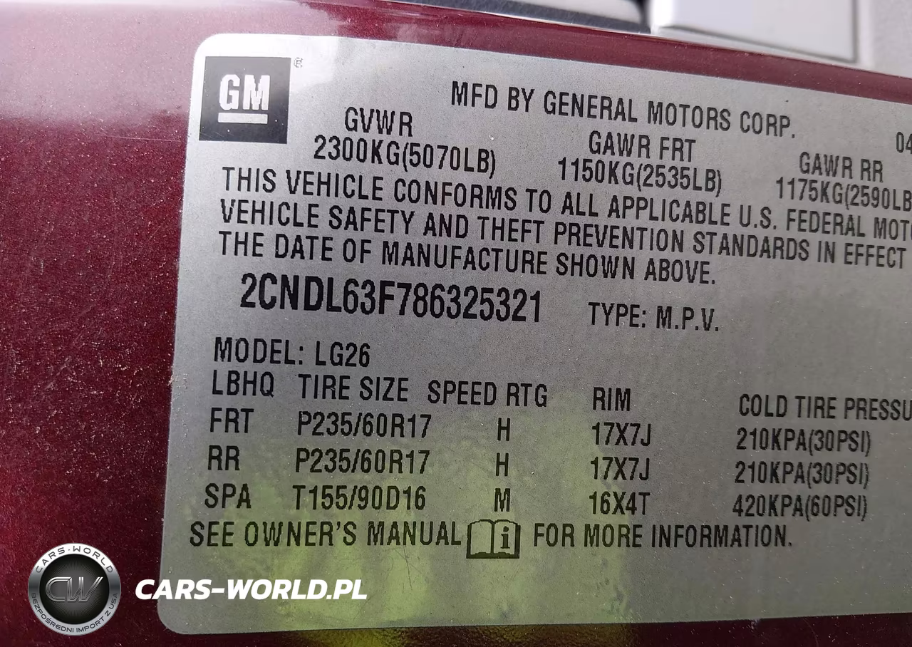 2008 Chevrolet Equinox Lt VIN:2CNDL63F786325321 - 9