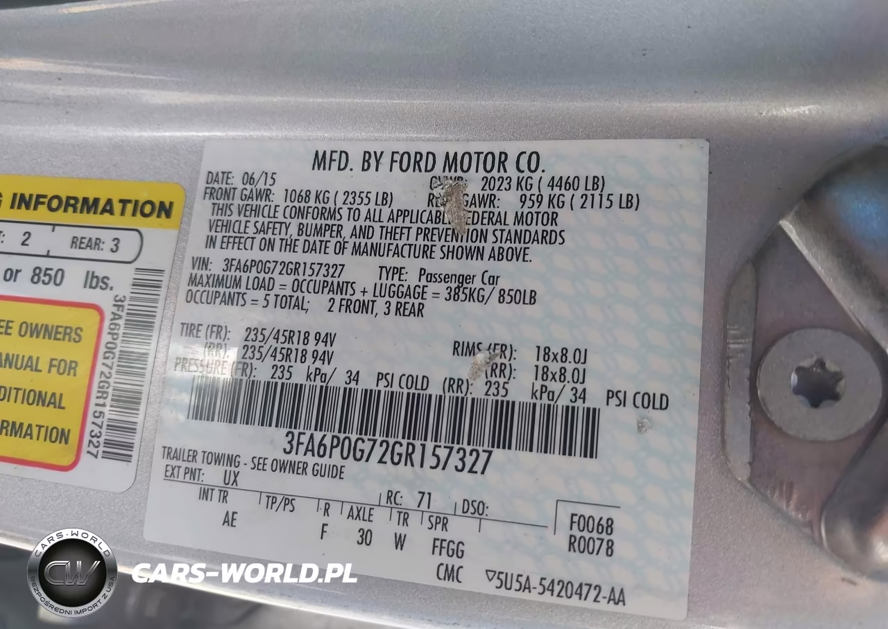 2016 Ford Fusion S VIN:3FA6P0G72GR157327 - 9