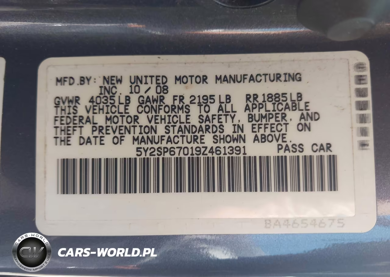 2009 Pontiac Vibe VIN:5Y2SP67019Z461391 - 9